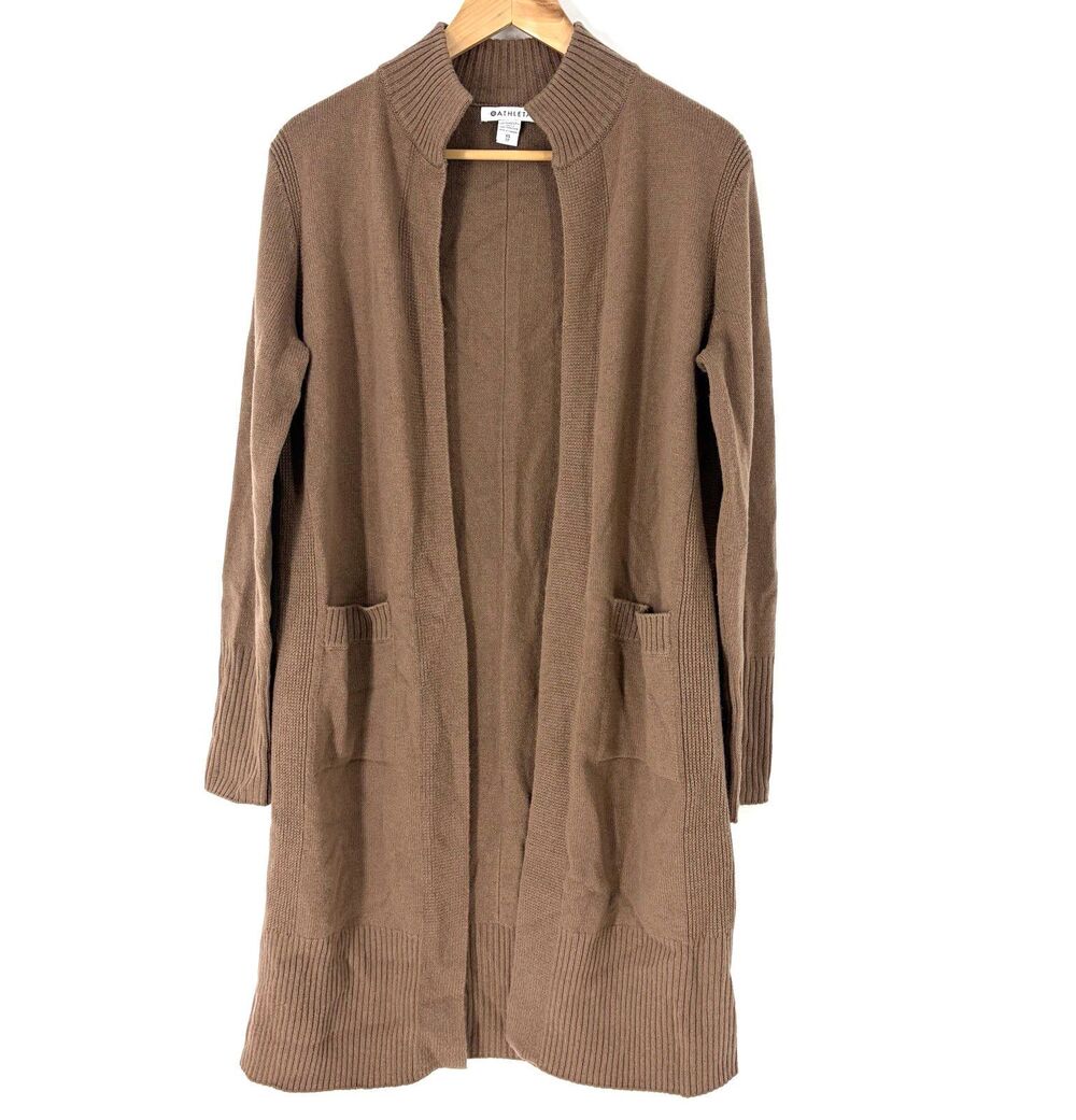 Athleta Sweater XS Womens Brown Spirit Wool Cashmere Wrap Quiet Luxury Knit